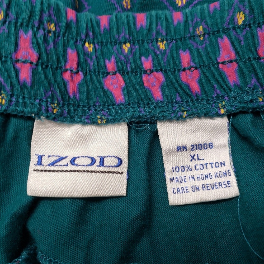 Vintage Izod 3pc Skirt Set XL Teal Pink Cardigan Henley Midi Skirt Stripe Modest - Picture 2 of 16
